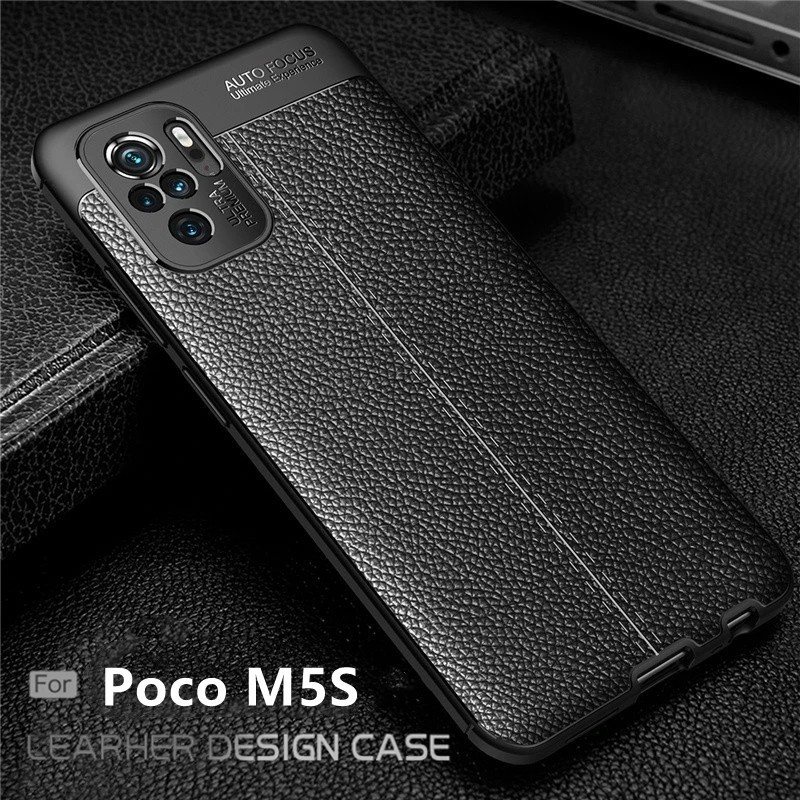 CASE XIAOMI POCO M5 M5S / POCO M3 PRO 5G AUTOFOCUS KULIT SILICON CARBON LEATHER CASE