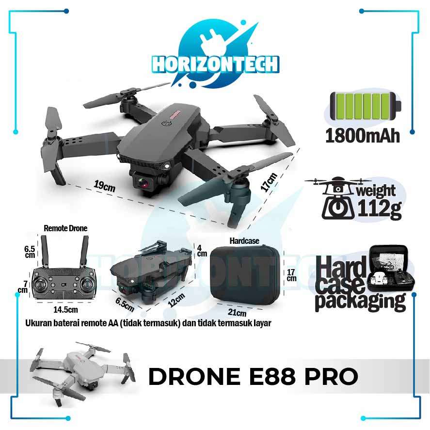Drone E88pro 4K Ultra HD Foldable Drone Lipat Single Camera
