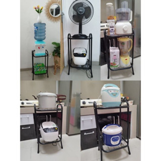 Rak dispenser dan  Rak Magic com 2 Susun - Hitam | Meja Dispenser air Galon