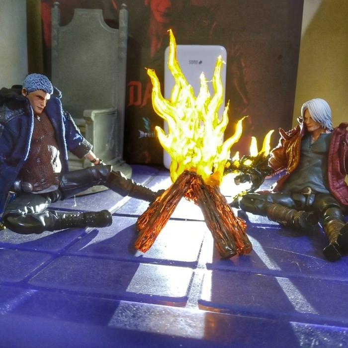 Diorama Figure api unggun 1/12 handmade Aksesoris Efek