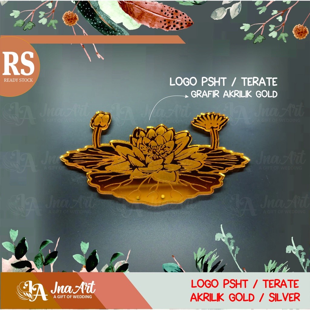 DEKORASI MAHAR LOGO LAMBANG Teratai PSHT dari bahan Akrilik GOLD/ Silver