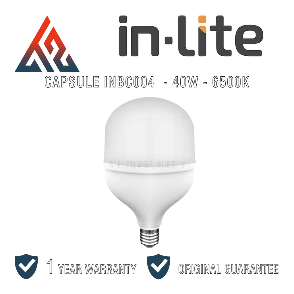 Inlite INBC004 LED Bulb Value Capsule Lampu Bohlam 40W Putih E27 - In-Lite 40 W 40Watt 40 Watt