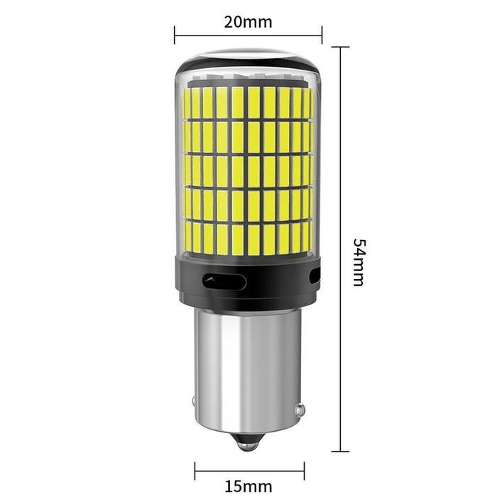 LAMPU LED SEIN MUNDUR S25 BAYONET 1156 BA15S BAU 15S 144 LED SMD 144 PnP PUTIH KUNING - 1156 BA15S K