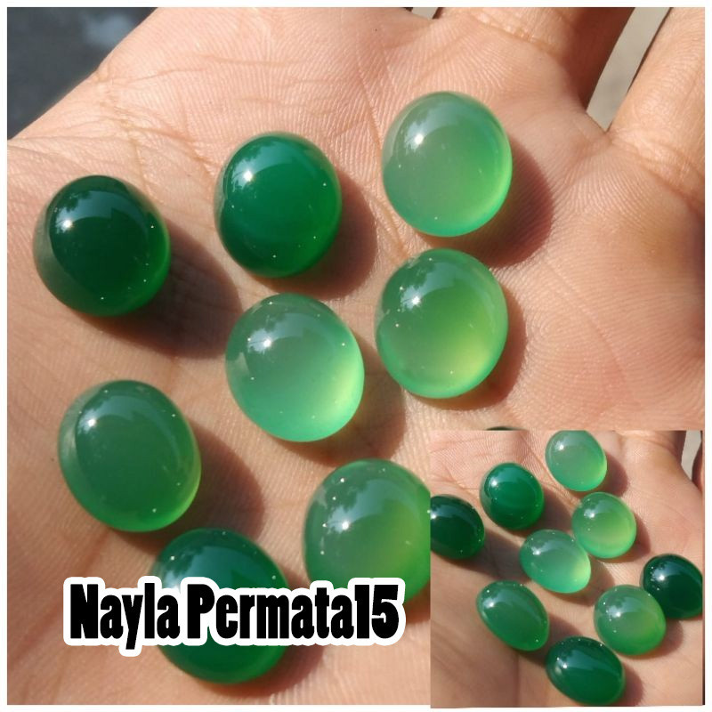 Batu green Chalcedony/Sulaiman hijau giwang rindu akik