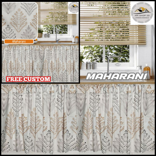 Set dekorasi Gorden Kolong Dapur MAHARANI Kain Katun Premium
