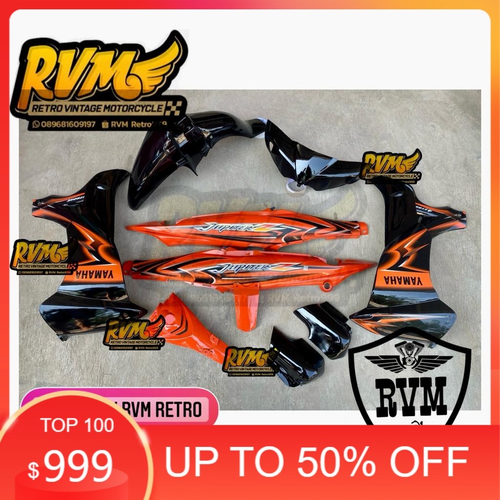 Cover full set body Yamaha Jupiter Z New atau Jupiter Z burhan orange hitam full body halus orange h