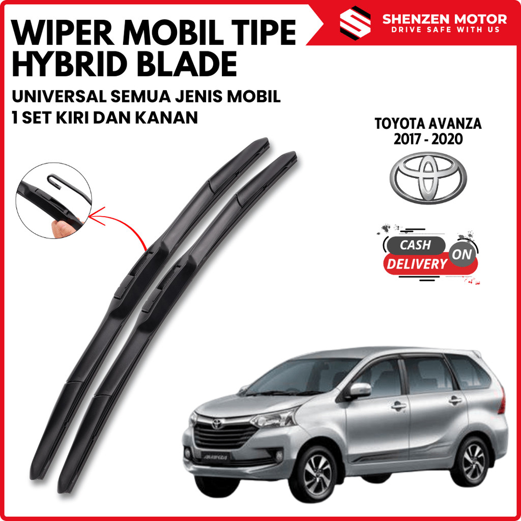 Wiper Mobil Hybrid Toyota Avanza 2017-2020 Satu Pasang Kiri Kanan