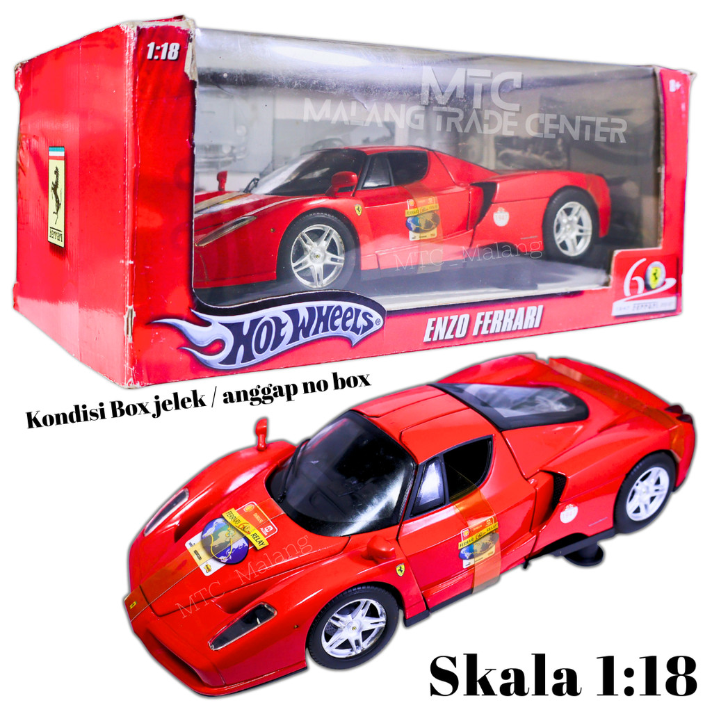 Hot Wheels 60th Anniversary ENZO FERRARI Skala 1/18 Box Jelek anggap no box