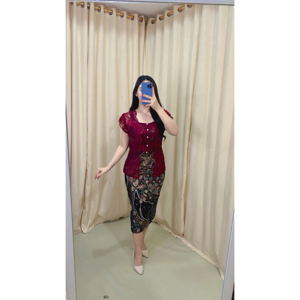 DRESS BATIK HAGIA/DRESS BATIK COUPLE/KEBAYA WANITA/DRESS BATIK NATAL
