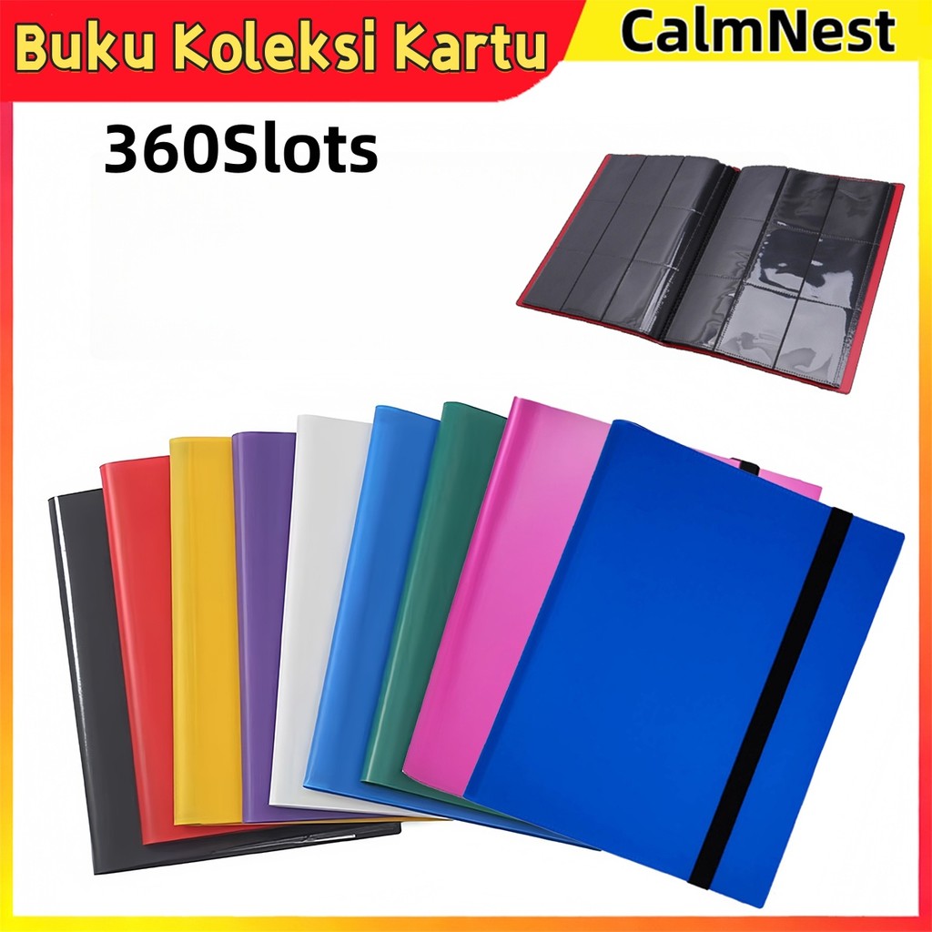 Album Buku Koleksi Kartu Binder Card 9 Slot 360 Pocket Tali Pengikat PP Transparan Anti Gores A4 TCG