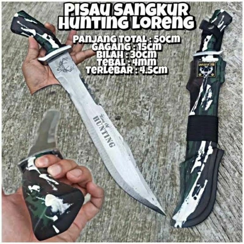 NEW KAPTENSTRE1965 AFIFAH117 pisau loreng hitam rambo hunting siap pakai knife