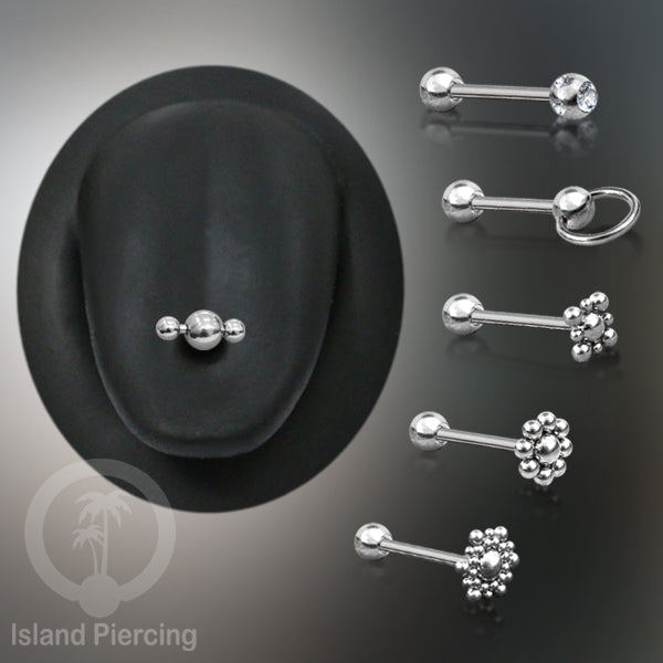 Tindik Lidah stainless warna Silver banyak motif menarik, Unique Tounge Piercing Jewelry