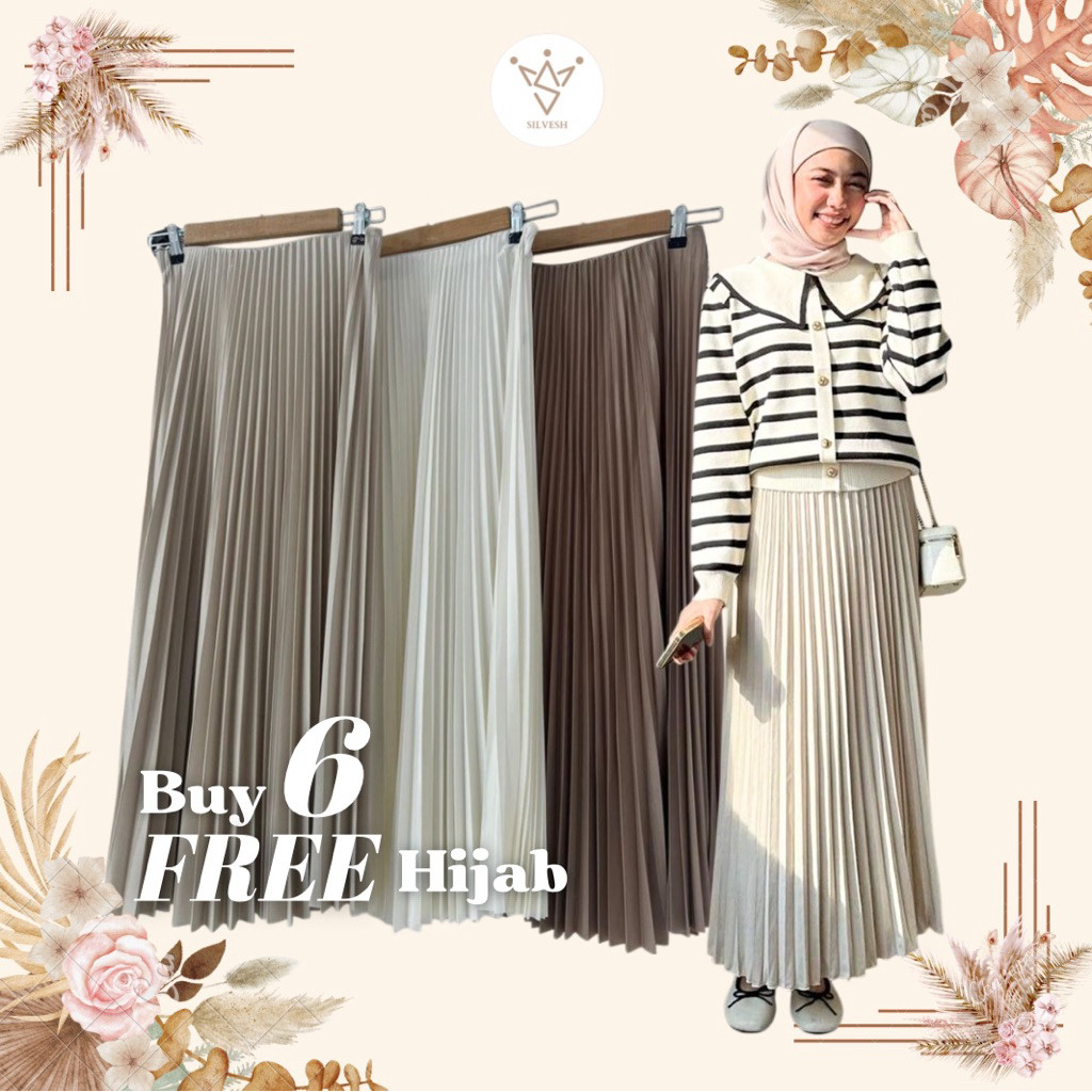 TERBARU ROK PLISKET PREMIUM TEBAL All Size/Rok Panjang Korea/Skirt/Rok Mayung/Rok Jumbo/M-XL/Rok Mus