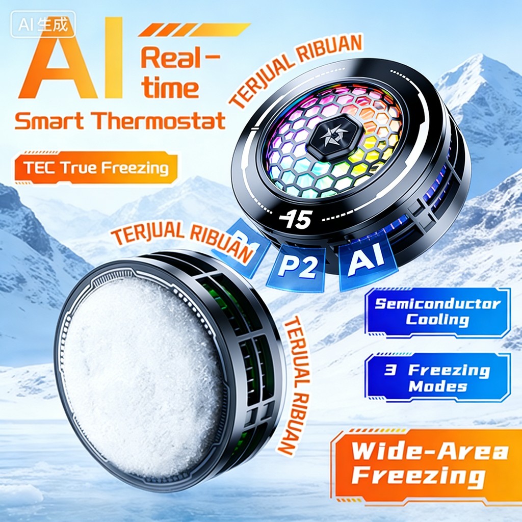 Pendingin HP Fan cooler HP Cooling Fan Gaming Cooler For Mobile Phone Ultra Quiet With Digital (Klip