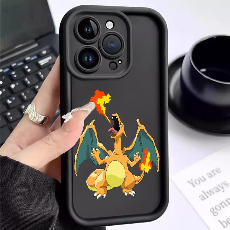 Casing Hp For Iphone Case 15 Pro Max 12 Mini 13 14 16 17 Silicone TPU Camera Protector Anime Dinosau