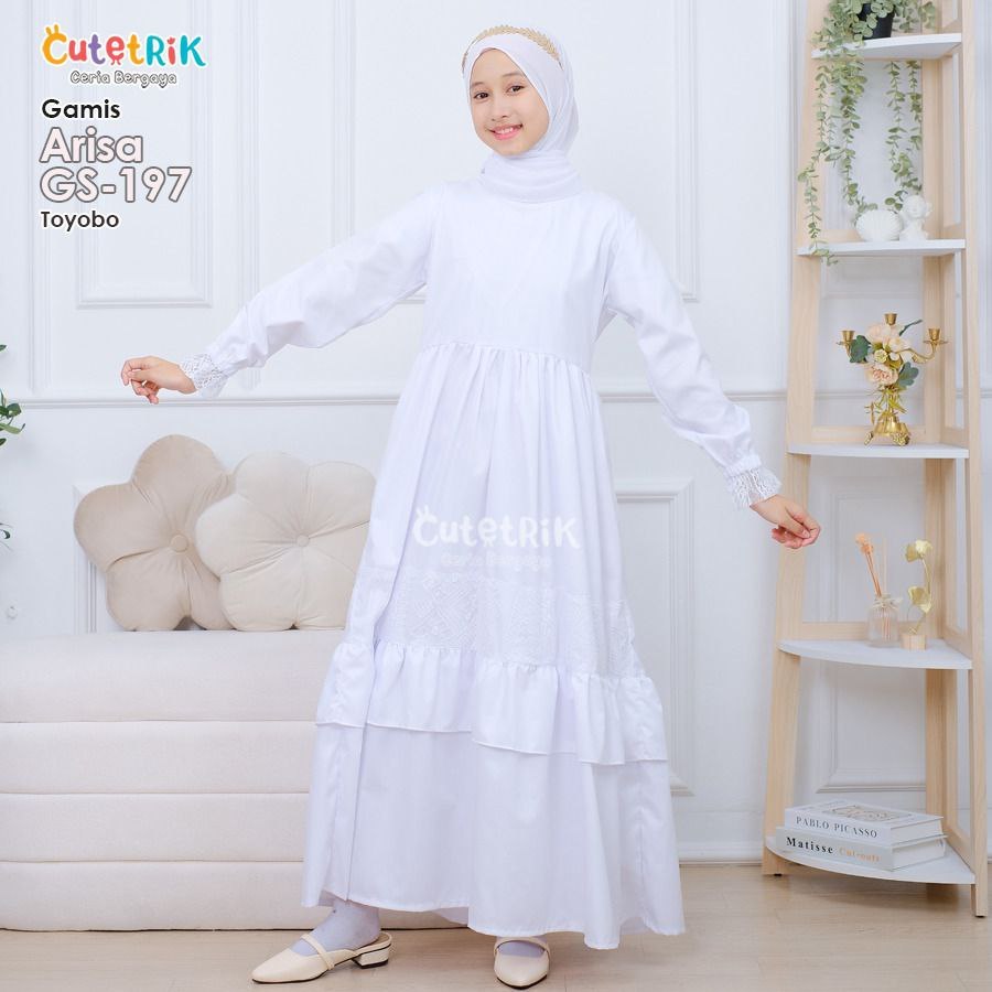 Gamis Anak Tanggung Gamis Putih Polos Baju Gamis Putih Terbaru 2025 Katun Toyobo Cutetrik Terbaru