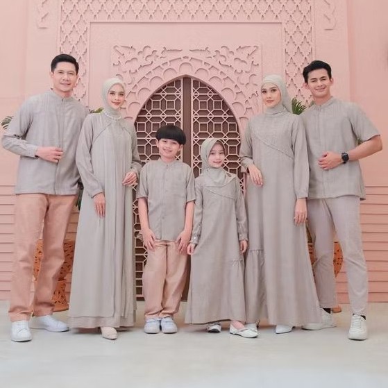 KEKE ALHAYA SERIES KHAKI Sarimbit Keluarga 2026 Gamis Koko Family Set Alhaya Famset Lebaran Model Te