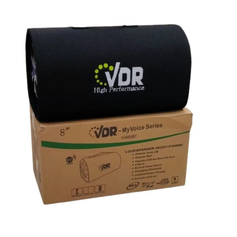 Speaker Tabung Basstube VDR MyVoice Series  VDR V-4400BT 8"INCH Loudspeaker MULTI-FUNGSI Radio FM MP