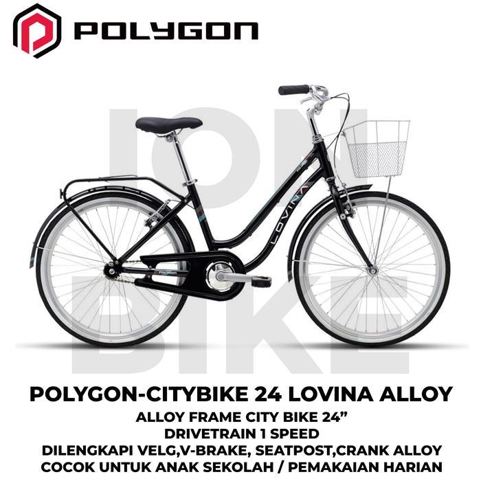 Sepeda Anak Mini 24 Inch Polygon Lovina Alloy Cewek Sekolah Allumunium Murah City Bike CTB Urban Com