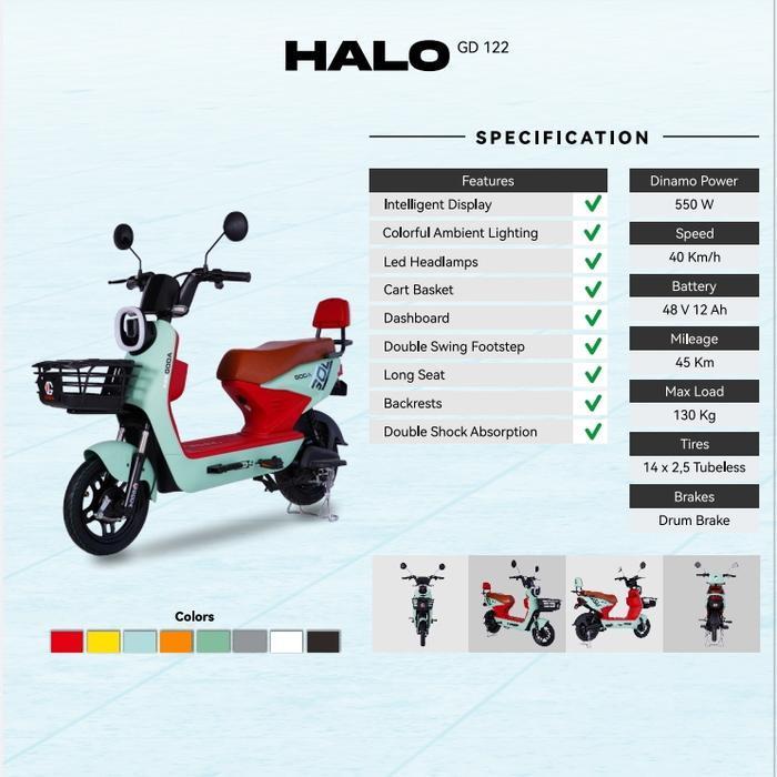 GODA 147DS Sepeda Listrik e-bike - Hitam - Hijau