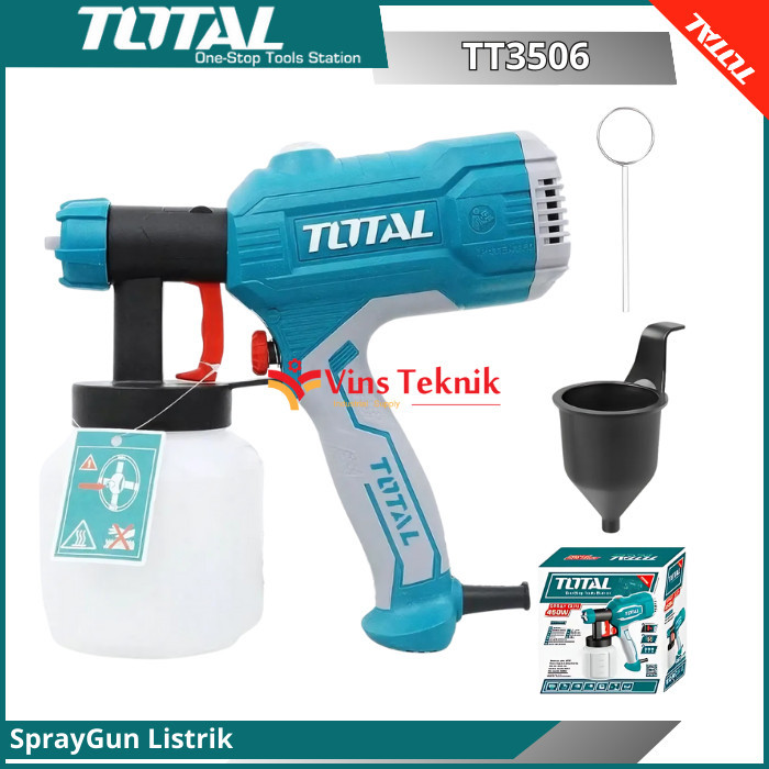 TOTAL TT3506 mesin cat Spray Gun Elektrik Portable SprayGun Listrik