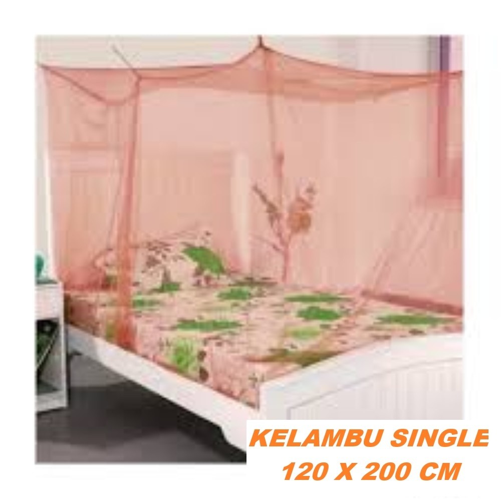 PROMO Kelambu Kotak Polos / Kelambu Gantung / Kelambu Kamar Tidur Single 120 x 200 cm
