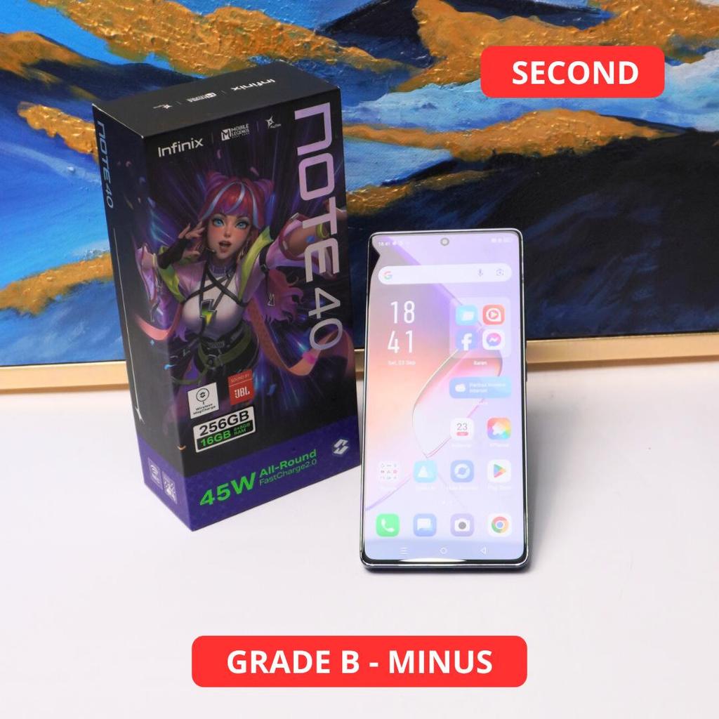 INFINIX NOTE 40 8/256 GB GRADE B - MINUS HP SECOND ORIGINAL SINAR MUTIARA CELL
