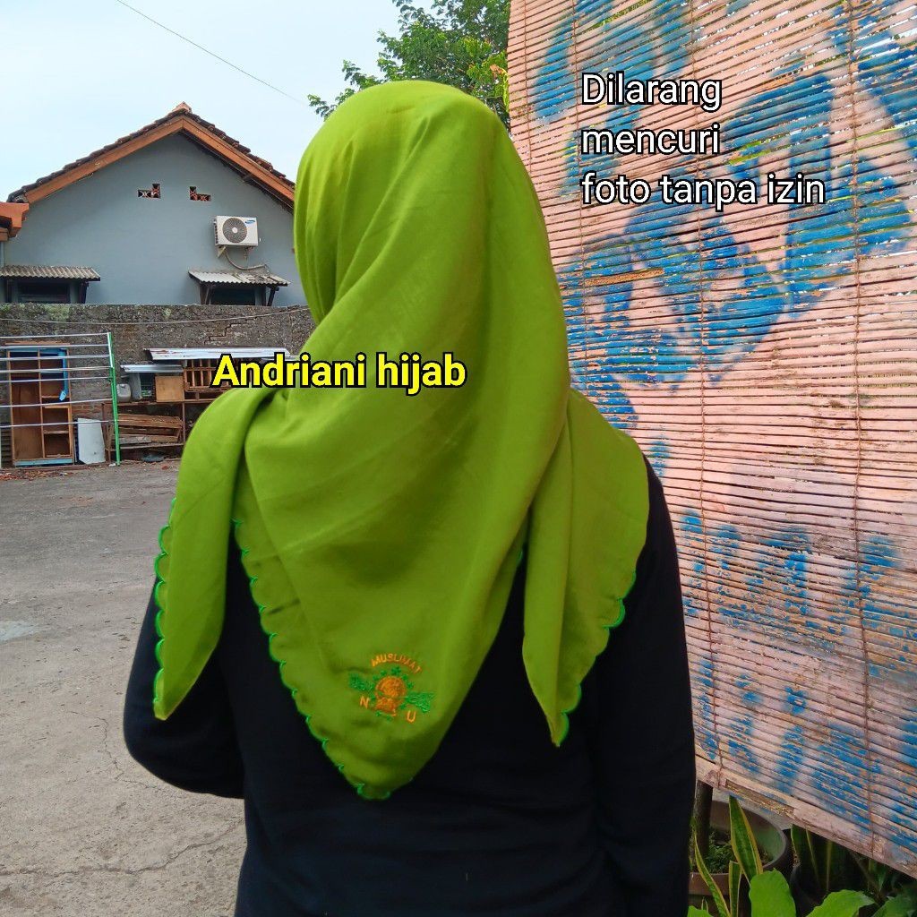 KRUDUNG  MUSLIMAT NU/HIJAB SEGIEMPAT MUSLIMAT NU 3 & 5 LOGO BORDIR