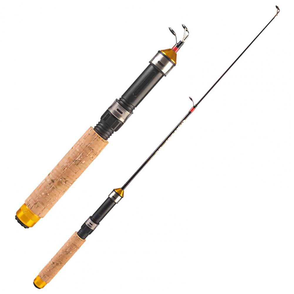 60cm 2 Sections Ice Fishing Rod Shrimp Carp Pole Telescopic Winter Fishing Rod Shrimp Rod Lake Ocean