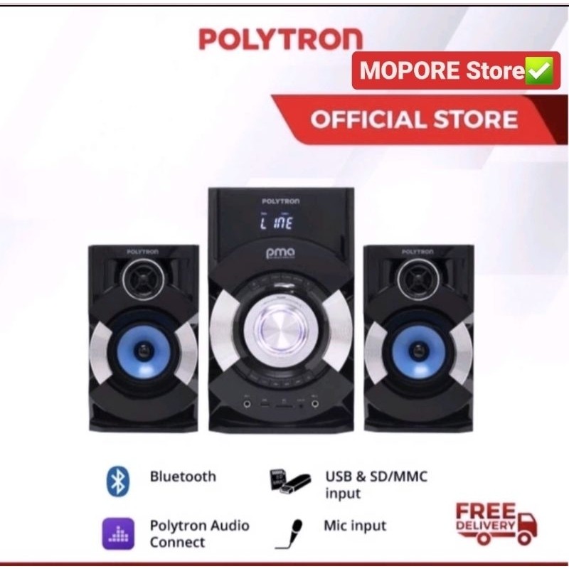 POLYTRON Speaker Multimedia PMA9527 Bluetooth ada colokan MIC