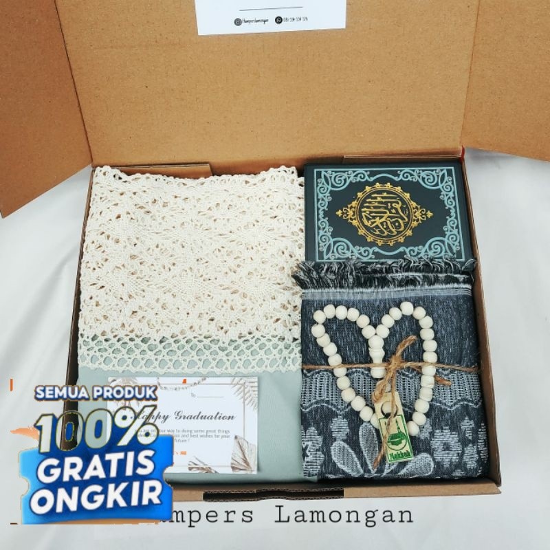 HAMPERS MUKENAH KATUN JUMBO + SAJADAH + AL QURAN  / PAKET ALAT SHOLAT MUKENA MUSLIM / SET PARCEL RAM