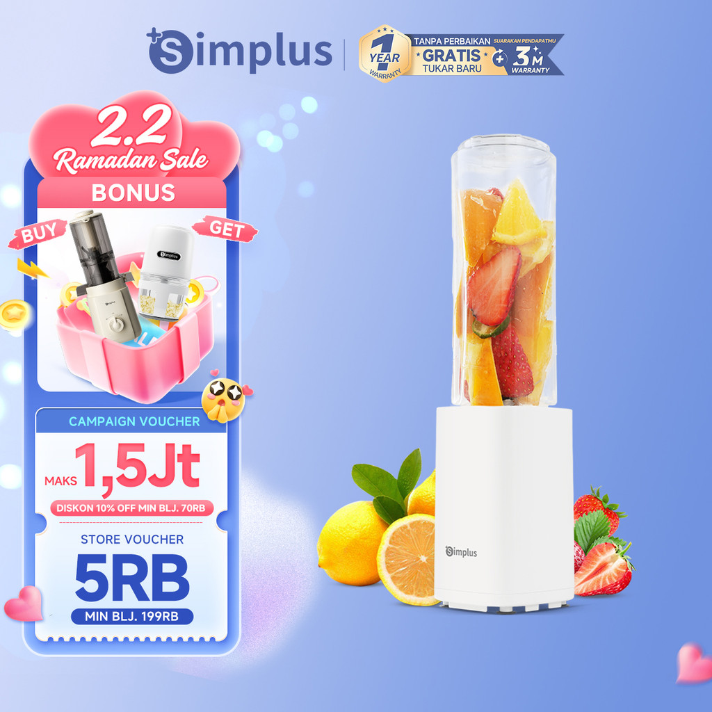 Simplus Blender Juicer Portabel Tumbler Travel Cup Daya 150W Penghalus Makanan