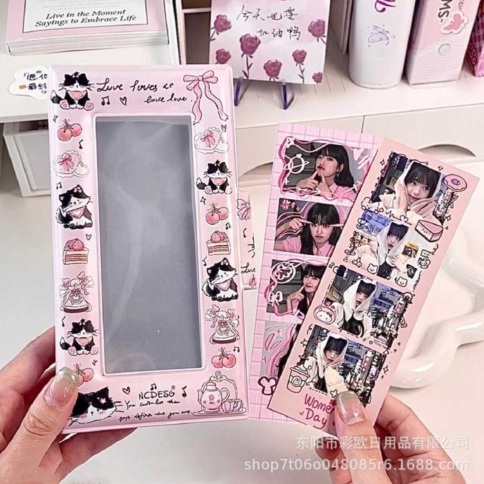 INS Style Empat Grid 4 Potongan Album Foto Kartu Koleksi Buku Idola Kartu Foto Binder 4 Grid Penyimp