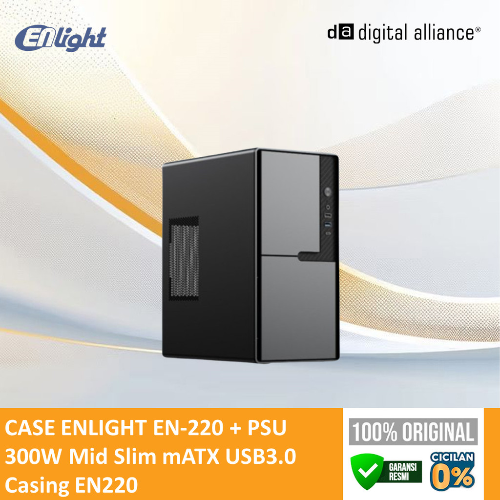 CASE ENLIGHT EN-220 + PSU 300W Mid Slim mATX USB3.0 Casing EN220