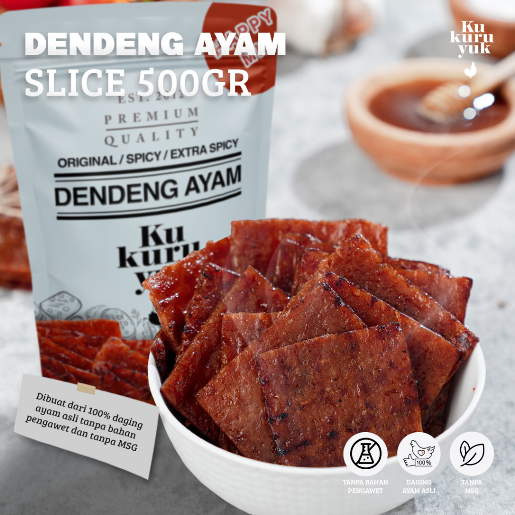 [PREMIUM] Dendeng Kukuruyuk - Dendeng Ayam Kotak 500 gram | Dendeng Ayam Kukuruyuk Kotak |Dendeng Ay