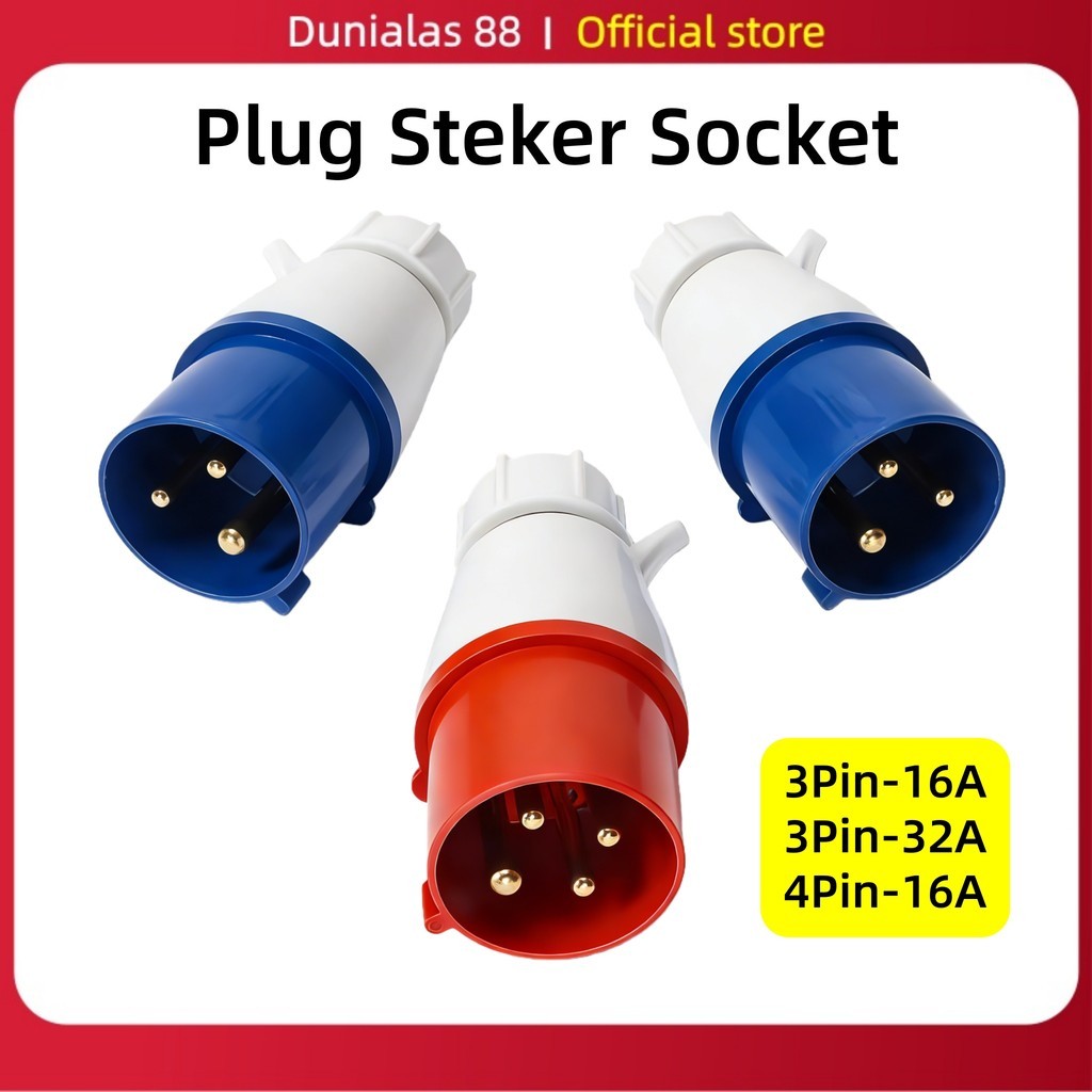 Male Plug Mounting 3pin-16A 3Pin-32A 4Pin-16A Industrial Plug  Surface Mounting Wall Soket Stop Kont
