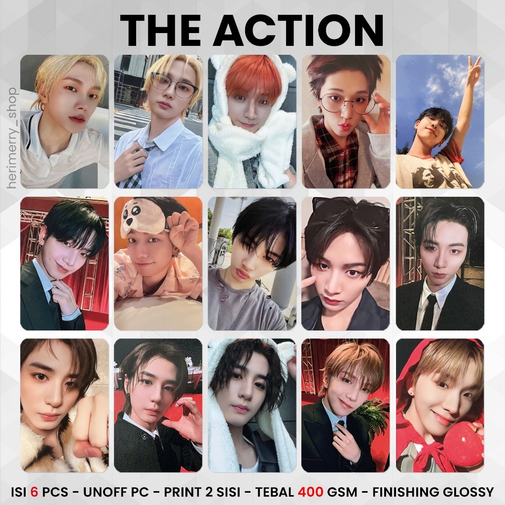 (ISI 6 PCS) Photocard Boy Next Door THE ACTION - PC Premium 2 Sisi Kartu Kpop Merch Unofficial Boned