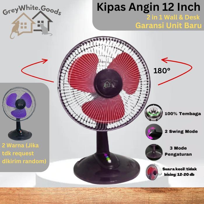 Kipas Angin Duduk 12 Inch Hemat Daya hitam listrik fan meja - Kipas Duduk 12 inch