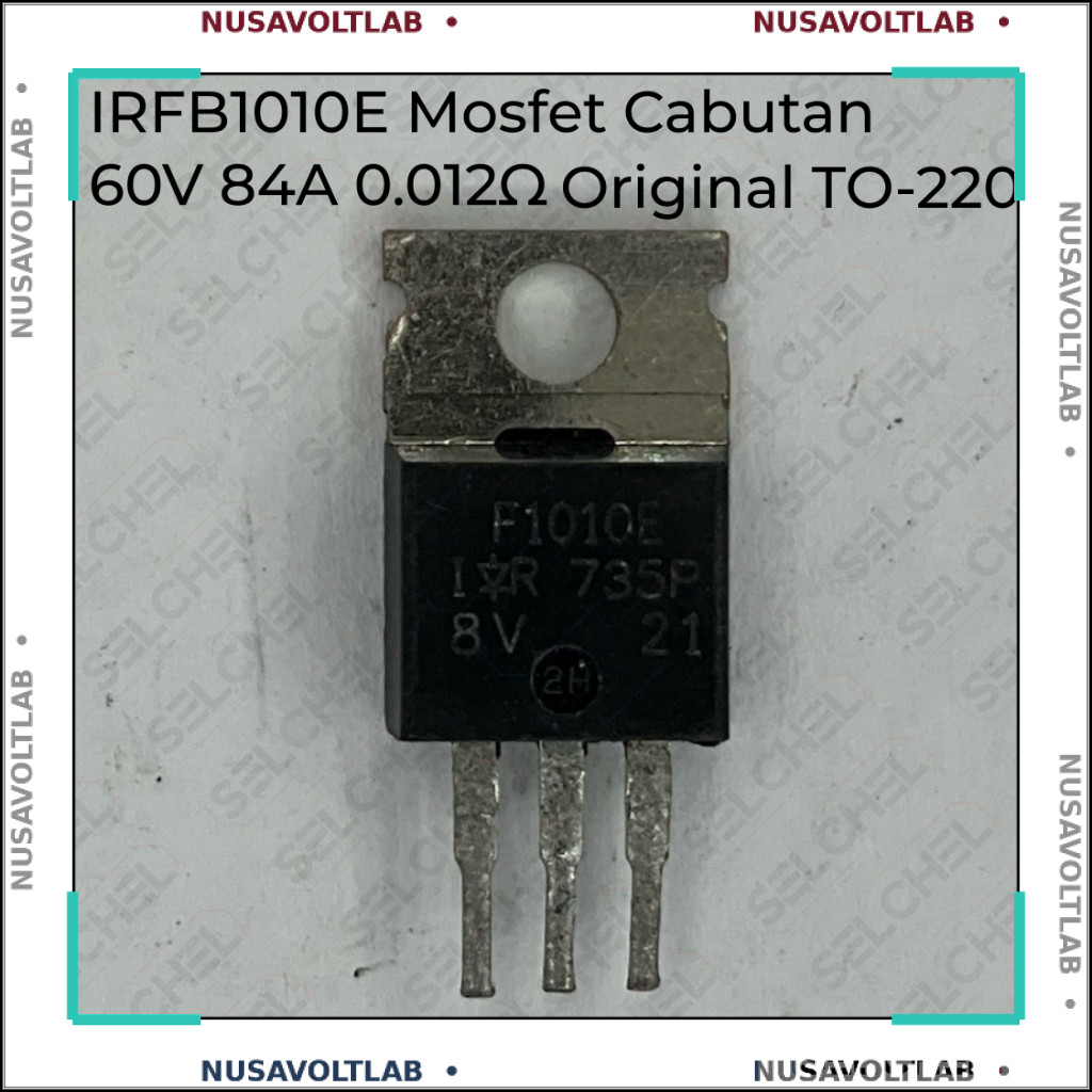 MOSFET IRFB1010E 60V 84A RdsOn 0.012ohm TO-220 Cabutan Original untuk SMPS Inverter DC-DC Power Supp
