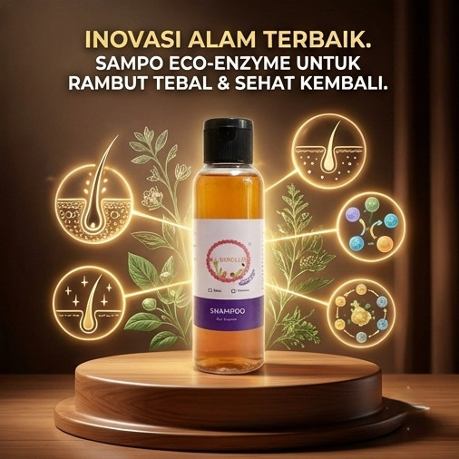 Natural Shampoo Eco Enzyme Non SLS Perawatan Rambut Rusak Anti Ketombe Rontok Lepek dan Berminyak