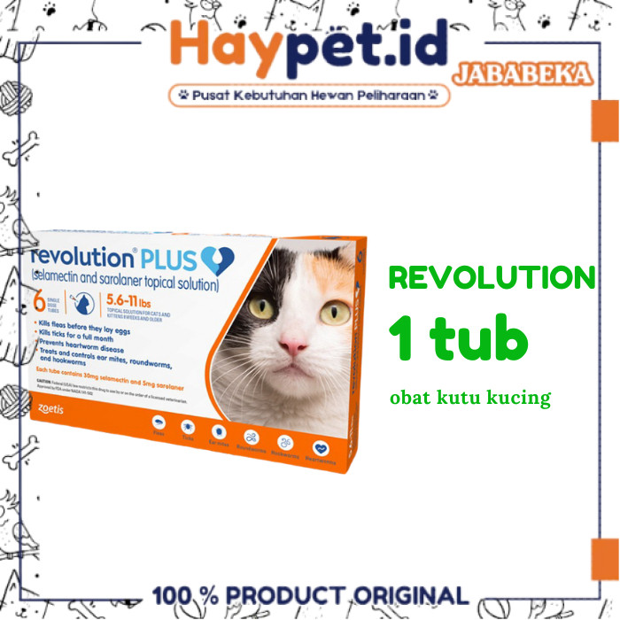 Revolution Cat Plus 2.5-5kg Revolution Cat Adult ORANGE Obat Kutu Kucing