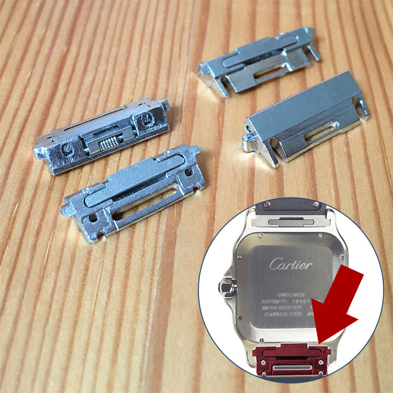 strap metallic precision modular components erts ide for Cartier SANTOS wat leather band