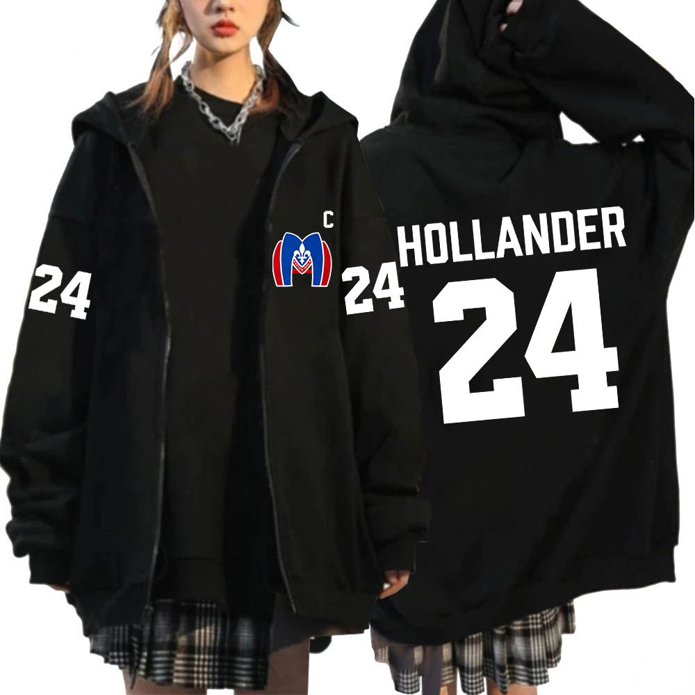 Jaket Heated Rivalry Shane Hollander 24 Montreal Metros Zipper hoodie