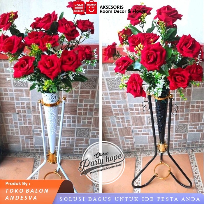 TERMURAHStanding Pot Besi Kerucut / Pot Bunga Sudut / Vas Bunga Corong Besi / pot esthetic / vas dek