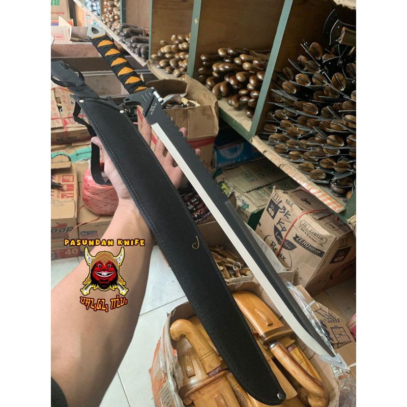 PISAU BERBURU PANJANG 50CM HITAM/ PISAU TAJAM/ PISAU ANTIKARAT