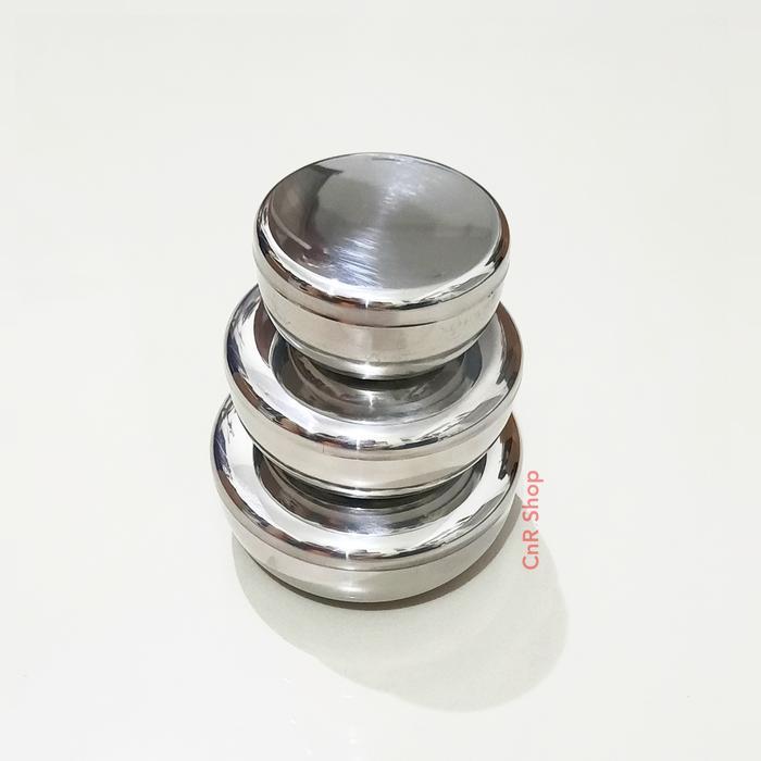 mangkok nasi tutup korea kimchi bowl stainless steel / wadah saji - 1set (3 ukuran)