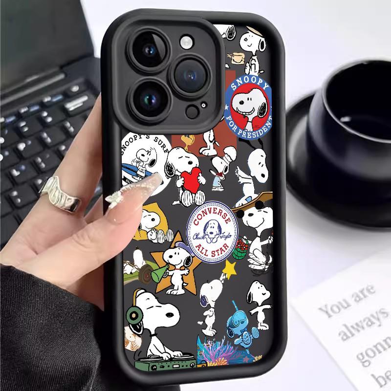 Soft Case OPPO Reno5 4G 5G Reno3 Reno4 F Lite K Z Reno6 Shockproof Cases Cartoons Snoopy Casing Pons