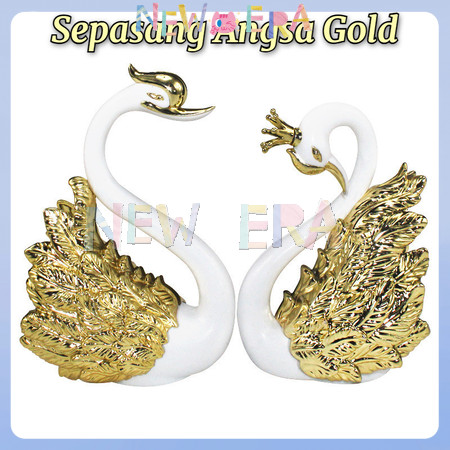 Sepasang Angsa Gold Silver Hiasan Flaminggo Pajangan Angsa Pajangan Sepasang Angsa