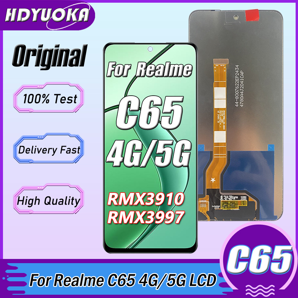 6.67 in Original For Realme C65 5G LCD RMX3997 splay Tou Screen gitizer Assembly For Realme C65 LCD 