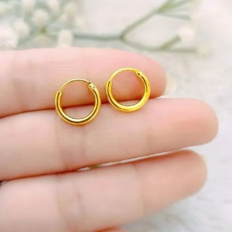 Anting Gipsy Titanium Ukuran 12mm Gold Elegan MEWAH ELEGAN TERBARU CANTIK CENTRAL AKSESORIS INDONESI